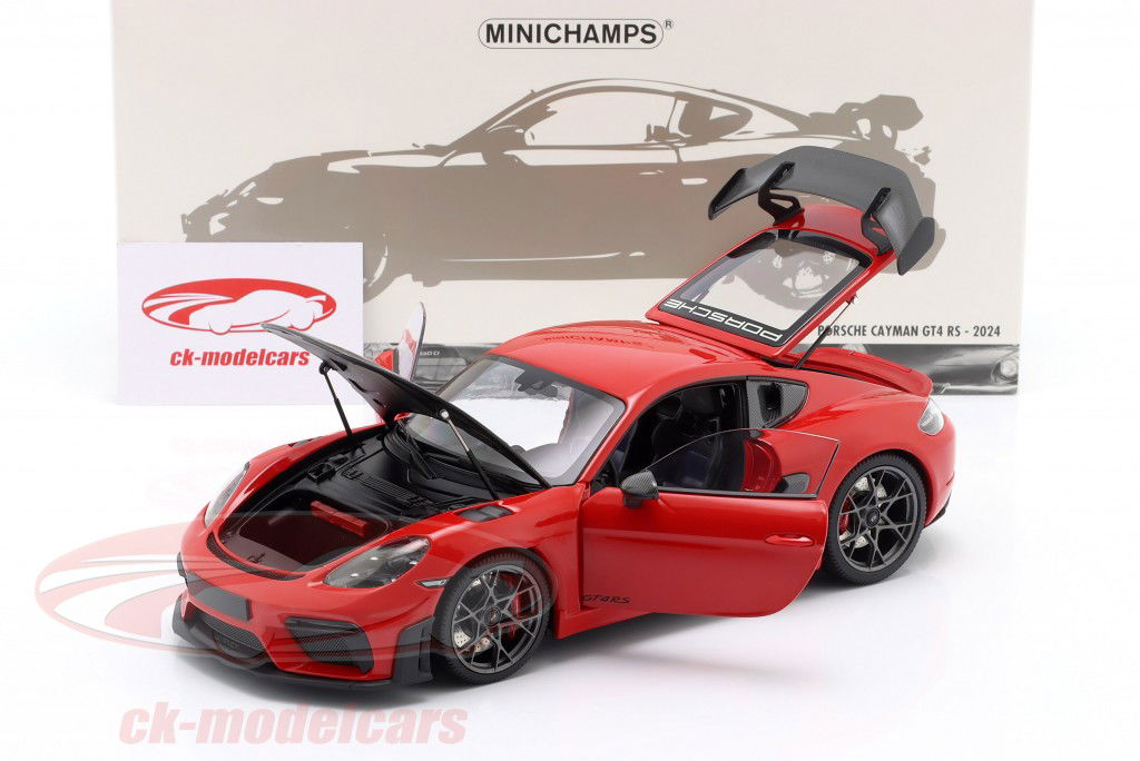 Porsche Cayman GT4 RS 魏斯阿赫套件 2024 红色的 1:18 Minichamps