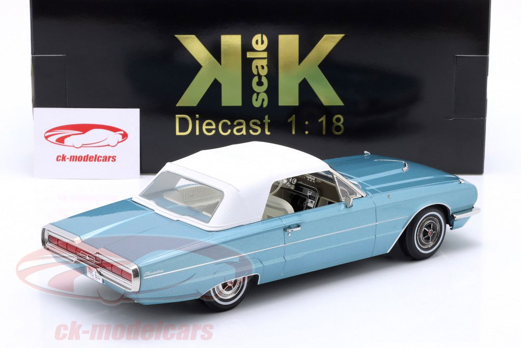 Ford Thunderbird Convertible year 1966 light blue metallic 1:18 KK-Scale