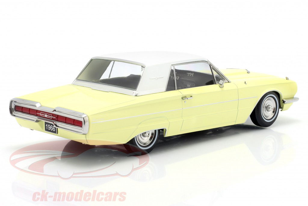 Ford Thunderbird Hardtop Coupe Byggeår 1966 lys gul / hvid 1:18 KK-Scale