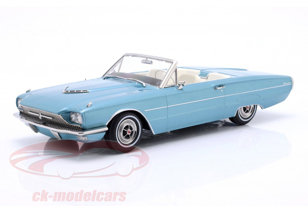 Ford Thunderbird Convertible year 1966 light blue metallic 1:18 KK-Scale
