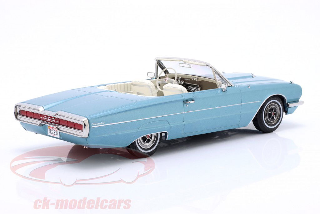 Ford Thunderbird Convertible year 1966 light blue metallic 1:18 KK-Scale