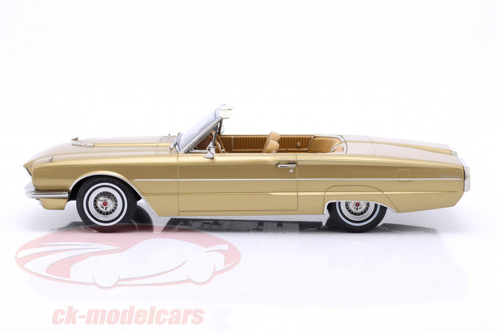 Ford Thunderbird cabriolet Byggeår 1966 guld metallisk 1:18 KK-Scale