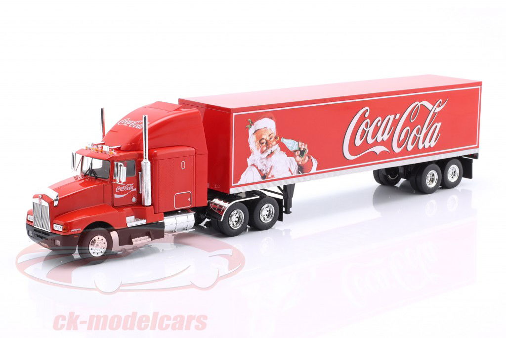 Kenworth T600 lastbil med sættevogn Coca-Cola Byggeår 1986 rød 1:43 WERK83
