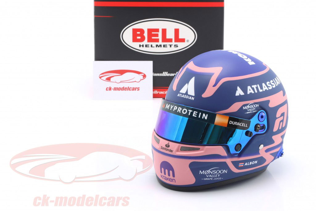 Alexander Albon #23 Atlassian Williams Racing Formula 1 Team 2025 helmet 1:2 Bell
