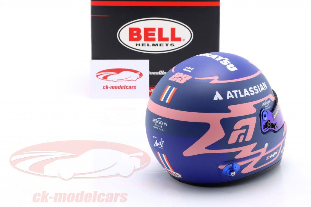 Alexander Albon #23 Atlassian Williams Racing Formula 1 Team 2025 helmet 1:2 Bell