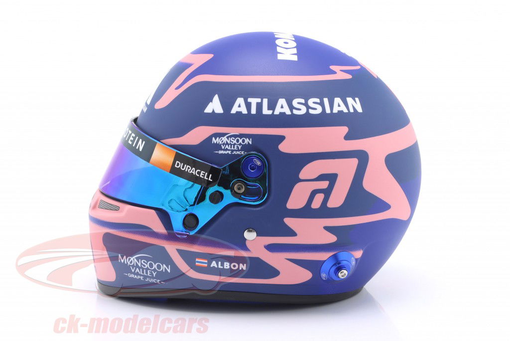 Alexander Albon #23 Atlassian Williams Racing Formula 1 Team 2025 helmet 1:2 Bell