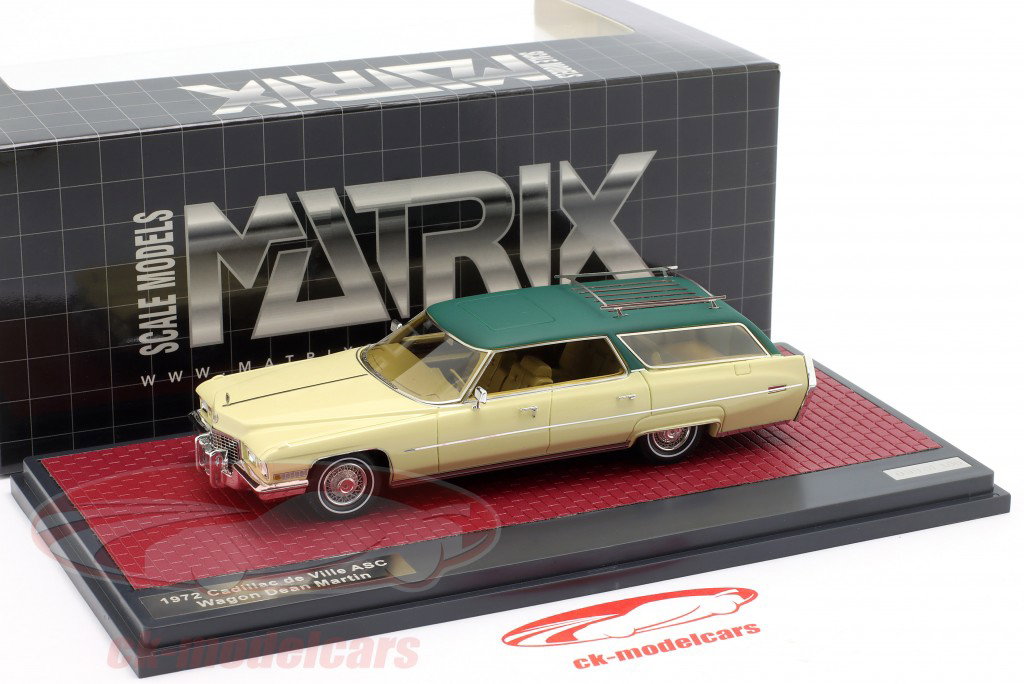 Cadillac DeVille ASC Wagon Dean Martin 1972 crème / vert 1:43 Matrix