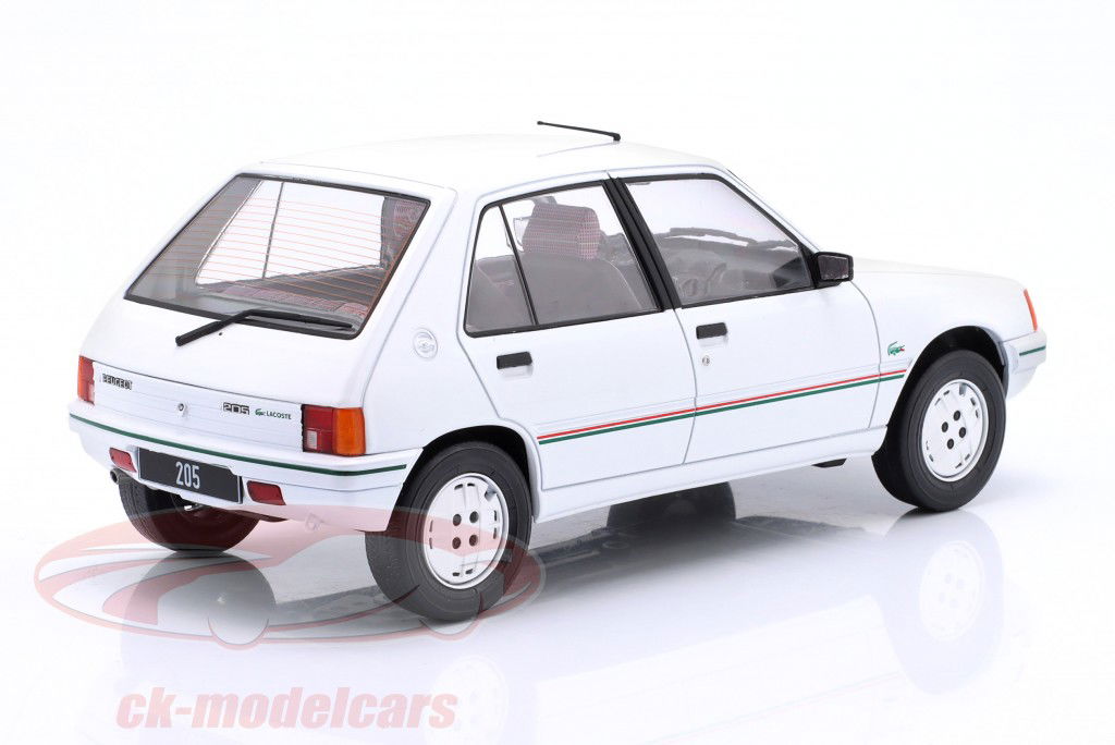 Peugeot 205 year 1984 Lacoste white 1:18 ModelCar Group
