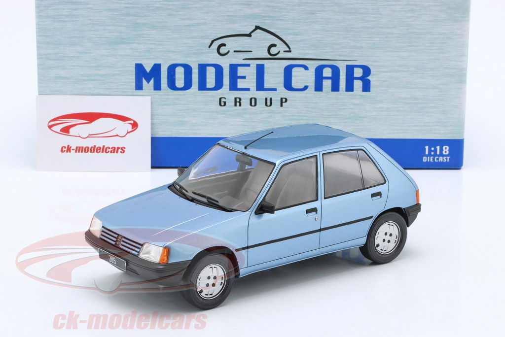 Peugeot 205 year 1984 light blue metallic 1:18 ModelCar Group