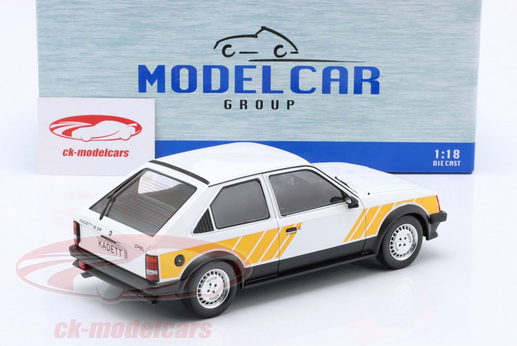 Opel Kadett D SR year 1983 white / yellow 1:18 ModelCar Group