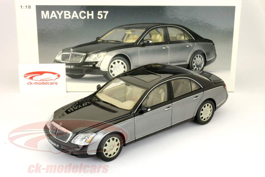 マイバッハ57 SWBカスピ海ブラック/グレーヒマラヤ1時18分オートアート