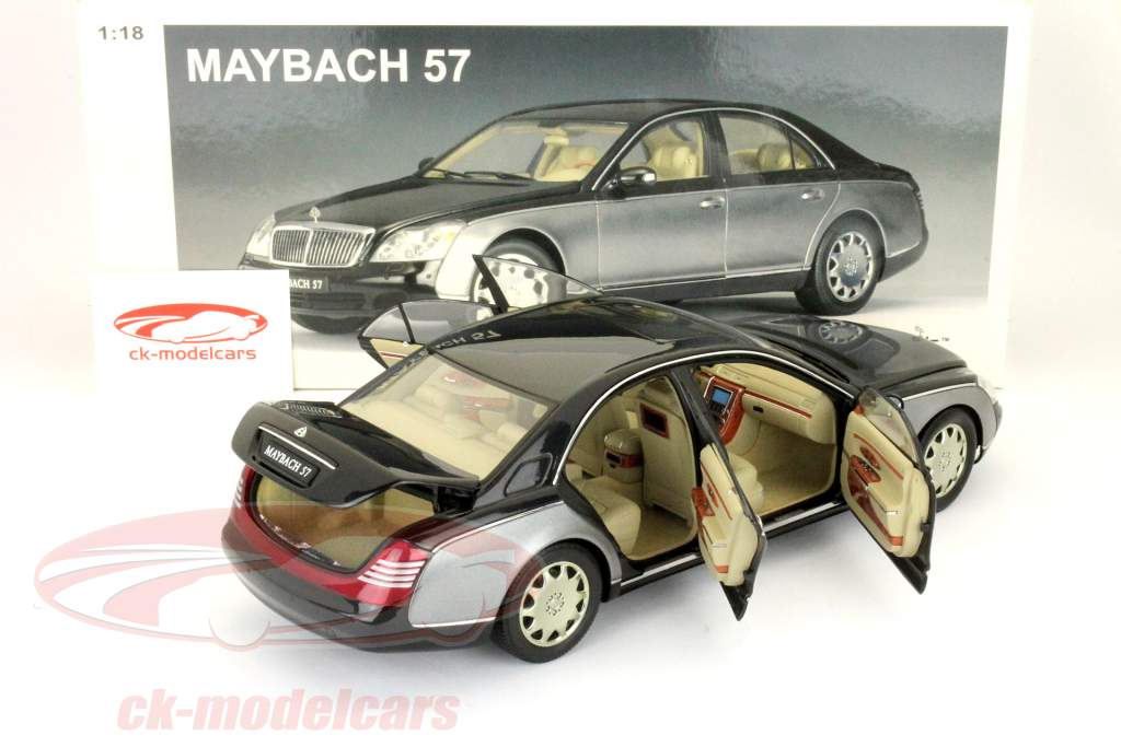 マイバッハ57 SWBカスピ海ブラック/グレーヒマラヤ1時18分オートアート