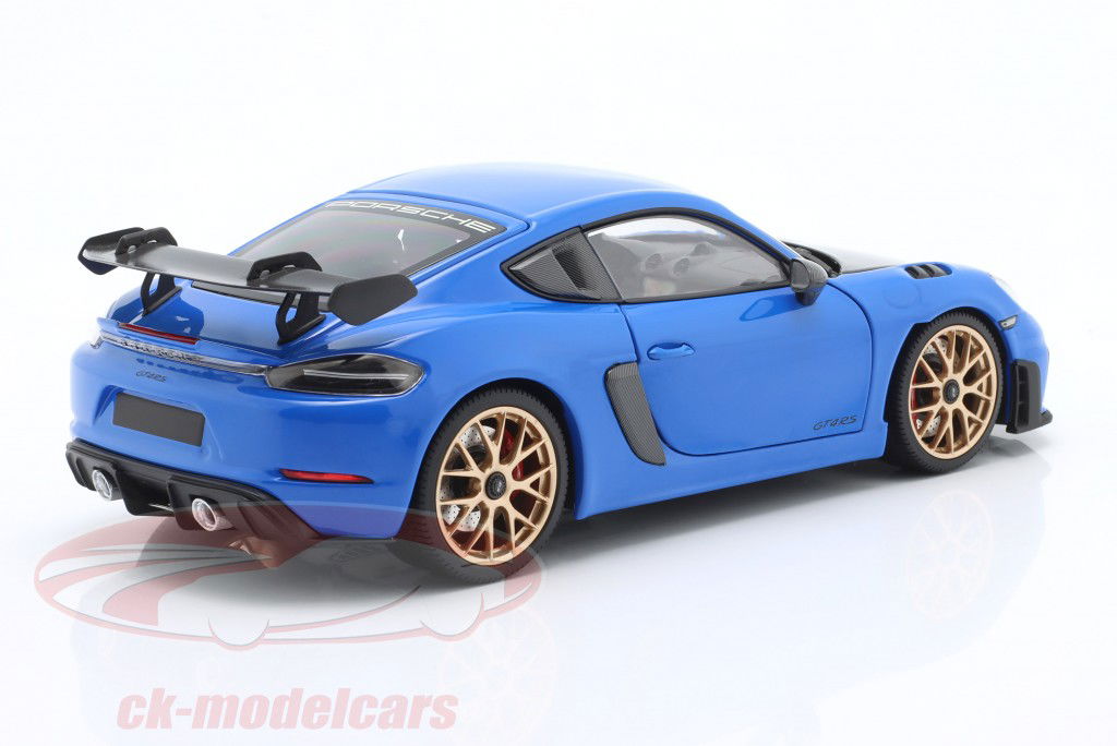 Porsche Cayman GT4 RS con Pacchetto Weissach Anno di costruzione 2024 blu 1:18 Minichamps