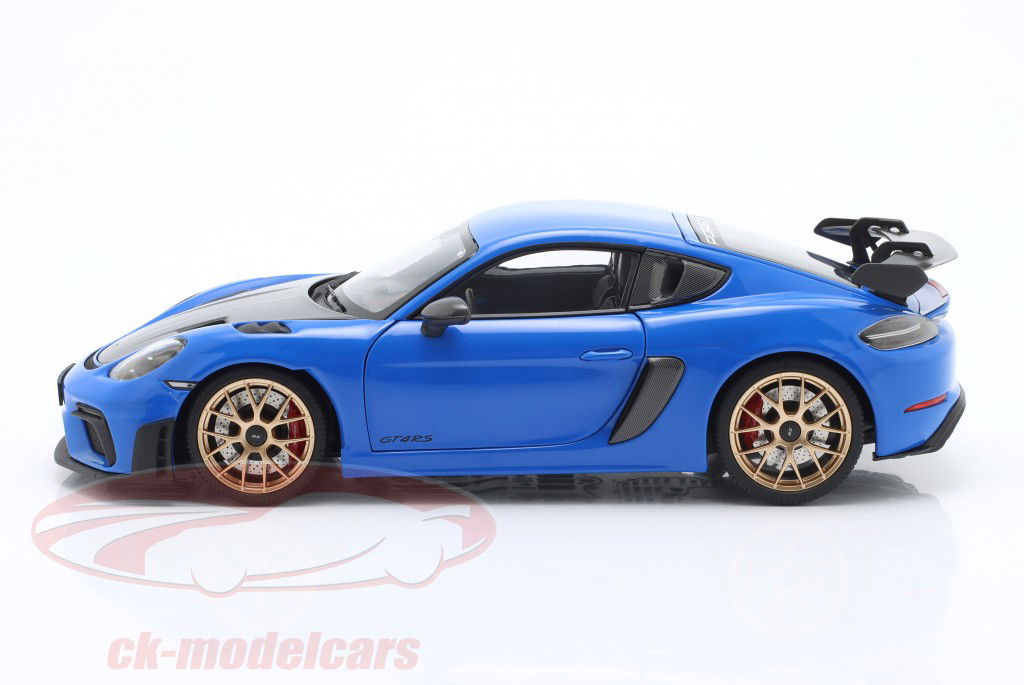 Porsche Cayman GT4 RS con Pacchetto Weissach Anno di costruzione 2024 blu 1:18 Minichamps