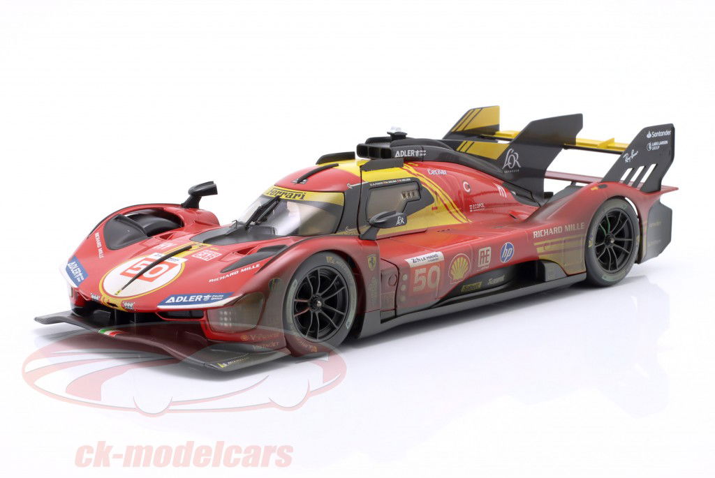 Ferrari 499P Dirty Version #50 vinder 24h LeMans 2024 AF Corse 1:18 Bburago