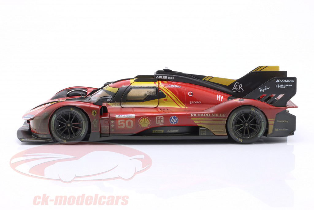 Ferrari 499P Dirty Version #50 vinder 24h LeMans 2024 AF Corse 1:18 Bburago