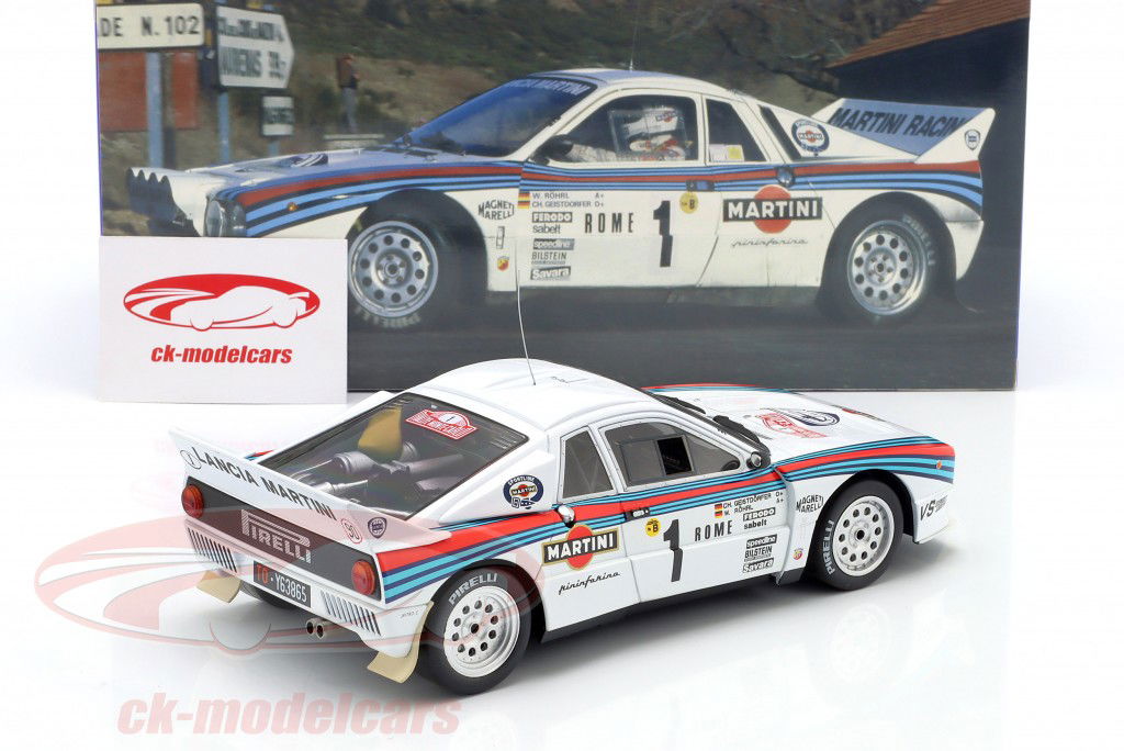 Lancia 037 #1 vinder Rallye Monte Carlo 1983 Röhrl, Geistdörfer 1:18 WERK83