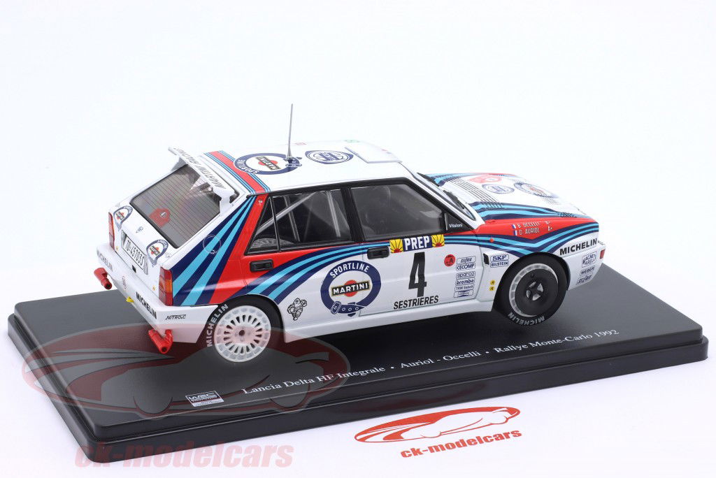 Lancia Delta HF Integrale #4 vincitore Rallye Monte Carlo 1992 Auriol, Occelli 1:24 Altaya