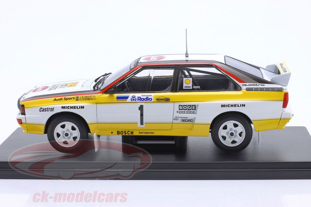 Audi Quattro A2 #1 winnaar Rallye Zweden 1984 Blomqvist, Cederberg 1:24 Altaya