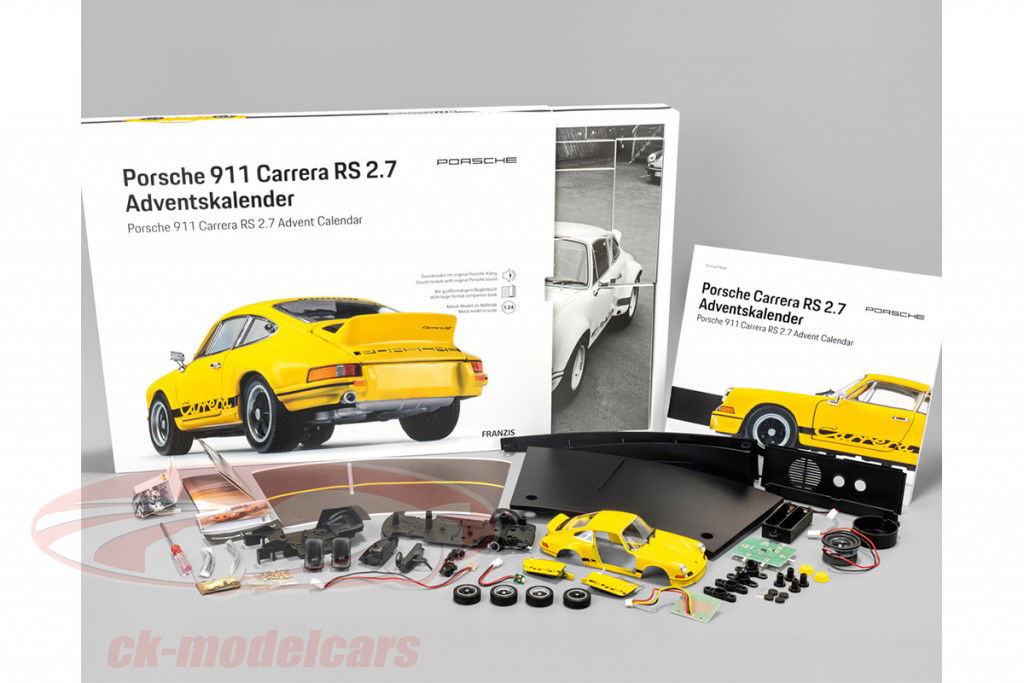 Porsche RS Calendrier de l'Avent : Porsche 911 Carrera RS 2.7 jaune 1:24 Franzis