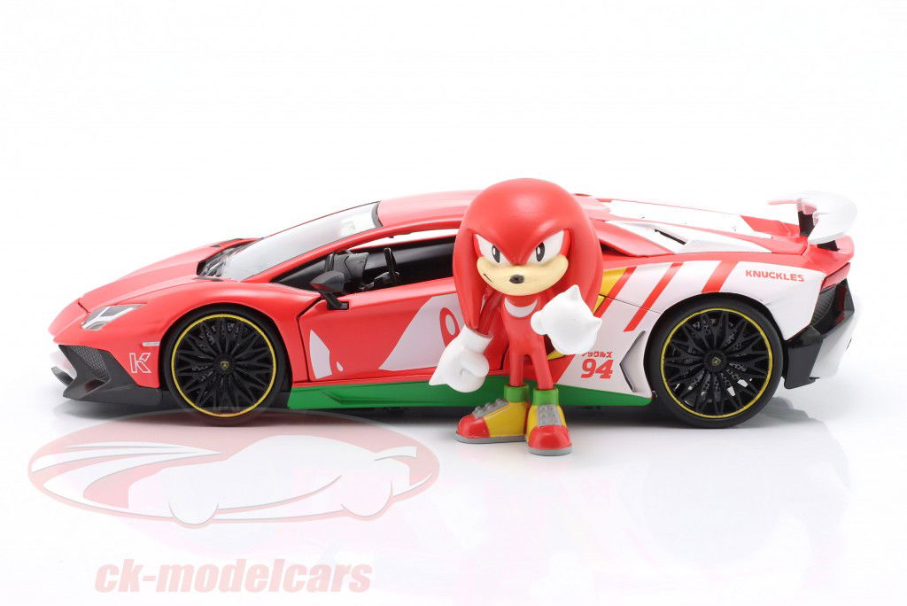 Knuckles Lamborghini Aventador SV red / white 1:24 Jada Toys