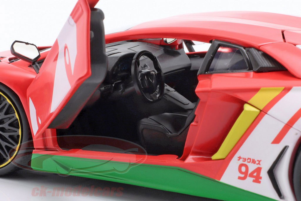 Knuckles Lamborghini Aventador SV 红色的 / 白色的 1:24 Jada Toys