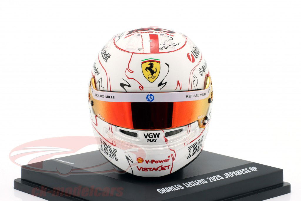 C. Leclerc #16 Scuderia Ferrari 4th Japan GP Formel 1 2025 Helm 1:5 LookSmart