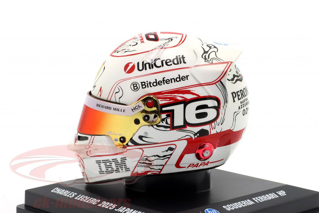 C. Leclerc #16 Scuderia Ferrari 4th Japan GP Formel 1 2025 Helm 1:5 LookSmart
