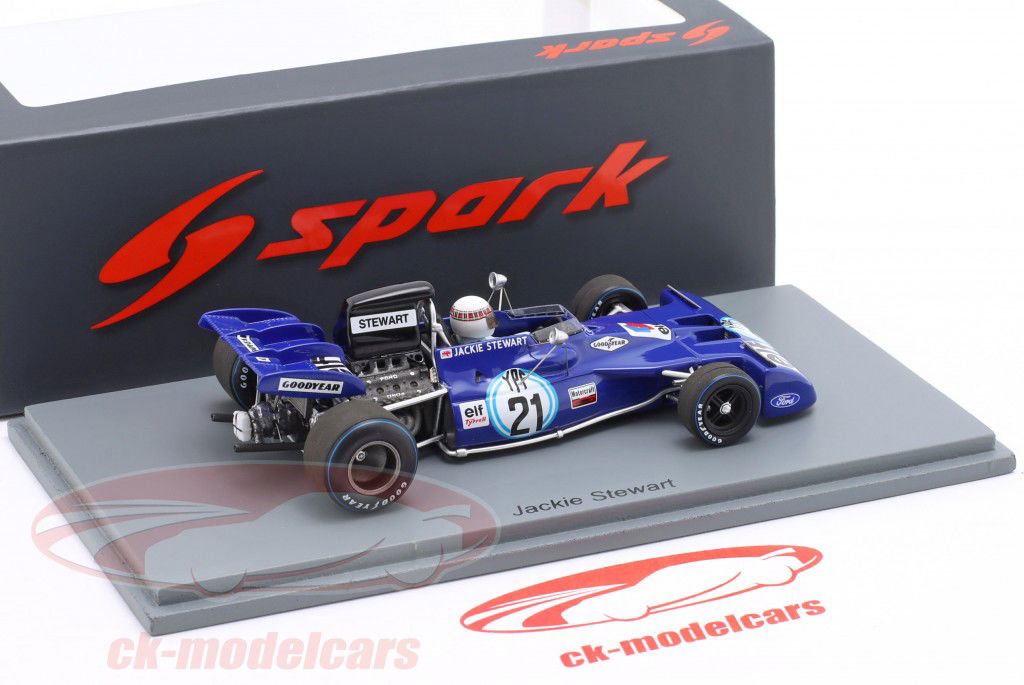 Jackie Stewart Tyrrell 003 #21 gagnant Argentine GP formule 1 1972 1:43 Spark