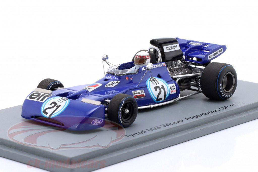 Jackie Stewart Tyrrell 003 #21 Sieger Argentina GP Formula 1 1972 1:43 Spark