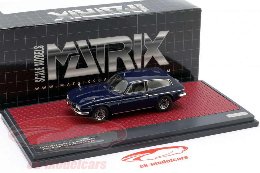 Reliant Scimitar SE5a GTE Ano de construção 1971 "HRH Anne The Princess Royal" azul 1:43 Matrix