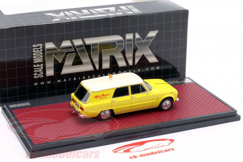 Alfa Romeo Giulia 105 Alfa Romeo Service Car Год постройки 1962-1972 желтый 1:43 Matrix