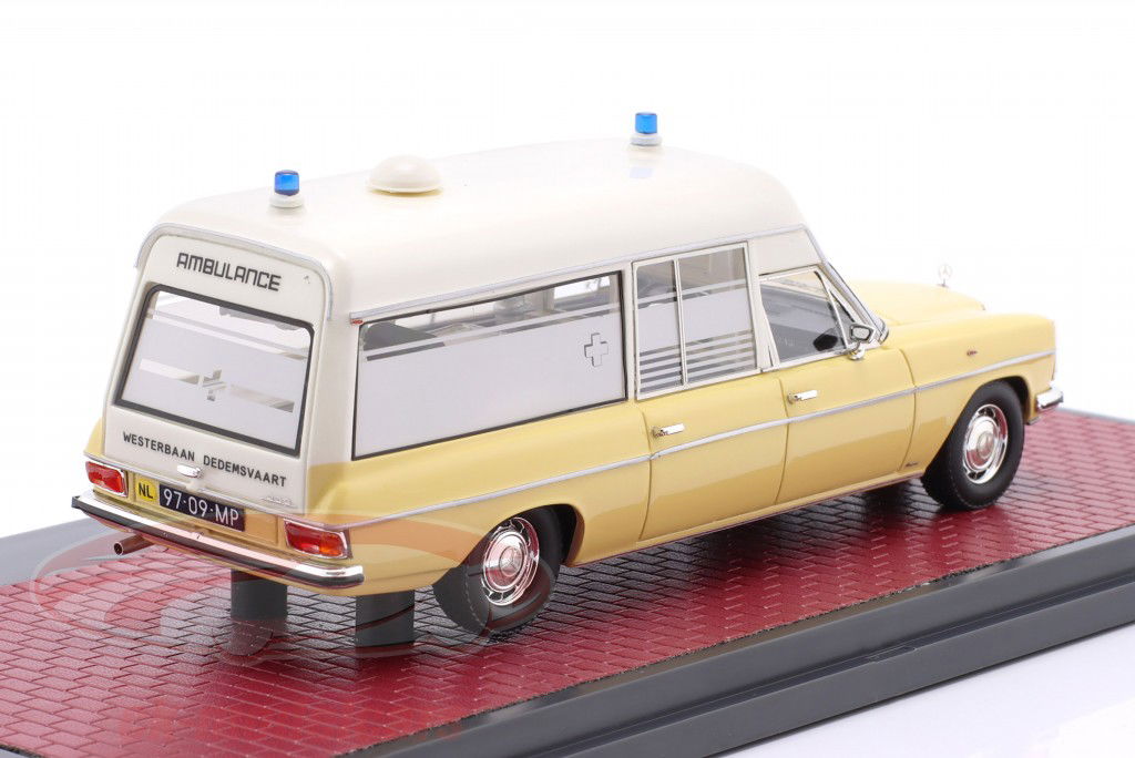 Mercedes-Benz V114 Visser Ambulance Year 1968-1973 white / yellow 1:43 Matrix