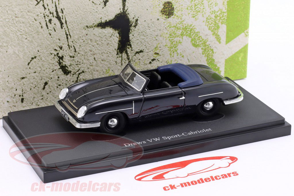 Drews VW Conversível esportivo Ano de construção 1949 preto 1:43 AutoCult