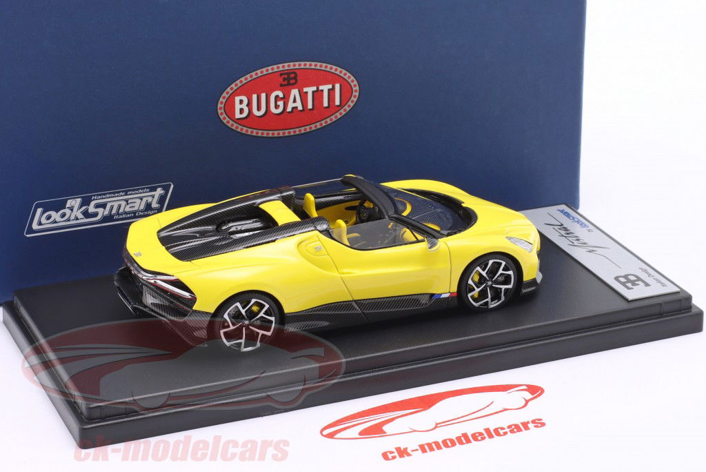 Bugatti W16 Mistral 建造年份 2022 黄色的 1:43 LookSmart