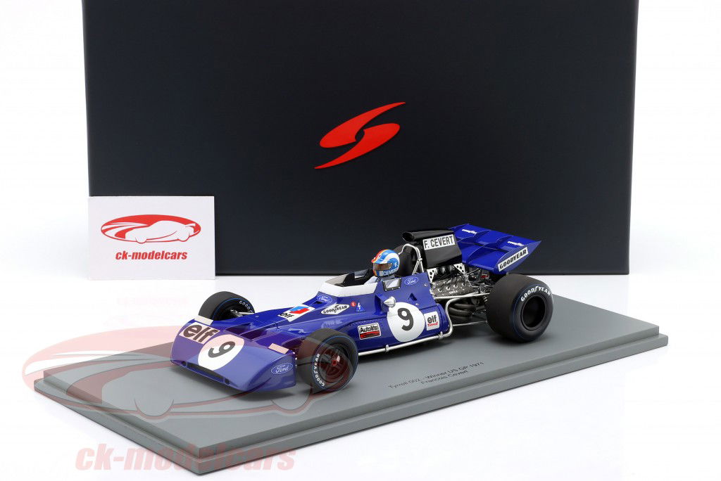 Francois Cevert Tyrrell 002 #9 Winner USA GP Formula 1 1971 1:18 Spark