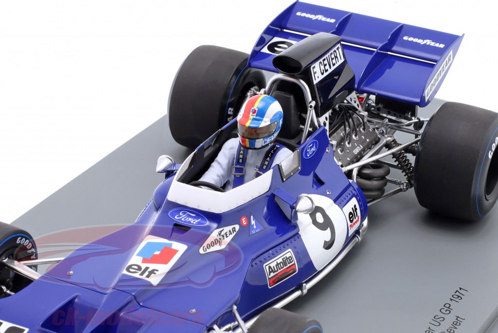 Francois Cevert Tyrrell 002 #9 winnaar VS GP formule 1 1971 1:18 Spark