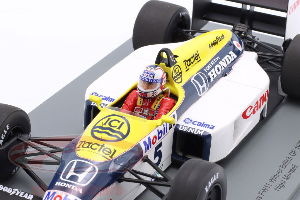 Nigel Mansell Williams FW11 #5 winnaar Brits GP formule 1 1986 1:18 Spark