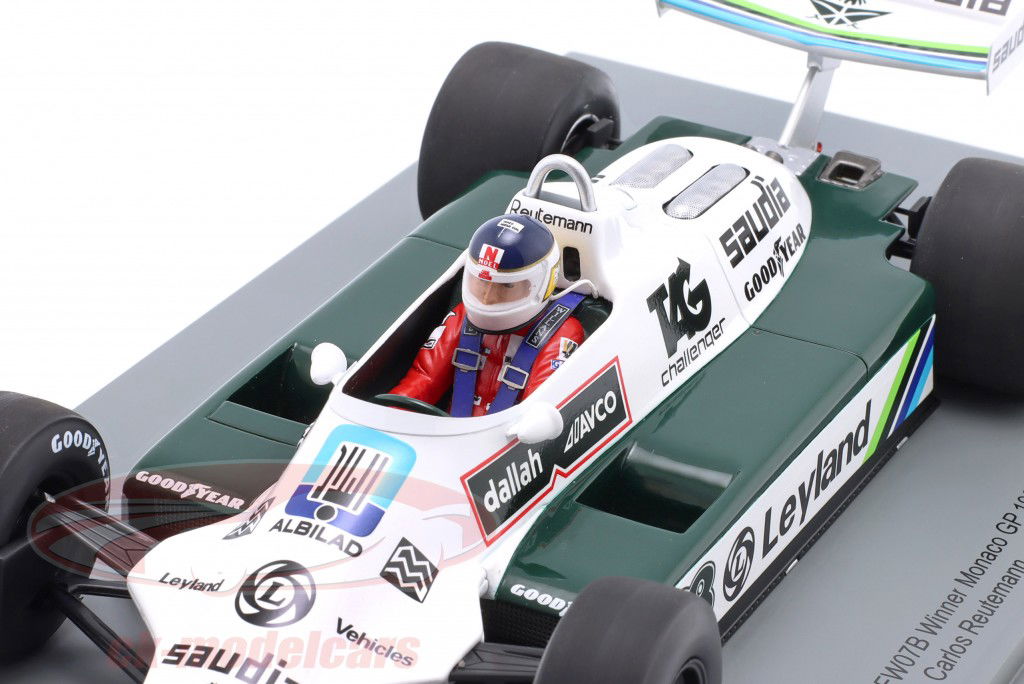 Carlos Reutemann Williams FW07B #28 ganhador Monaco GP fórmula 1 1980 1:18 Spark