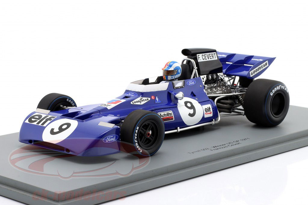 Francois Cevert Tyrrell 002 #9 vinder USA GP formel 1 1971 1:18 Spark