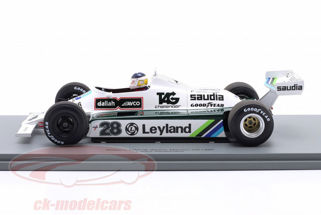 Carlos Reutemann Williams FW07B #28 勝者 Monaco GP 式 1 1980 1:18 Spark