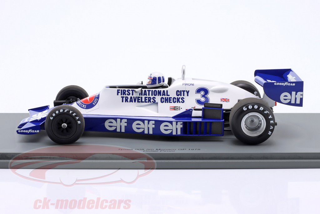 Didier Pironi Tyrrell 008 #3 5th Monaco GP Formel 1 1978 1:18 Spark