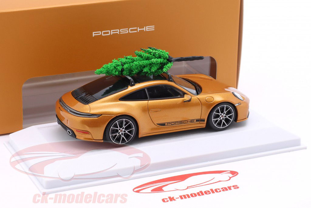 Porsche 911 (992.2) Carrera S Christmas Edition Nordisk guld metallisk 1:43 Minichamps