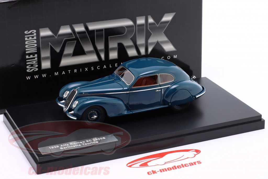 Alfa Romeo 6C 2500S Berlinetta Touring 建設年 1939 青 1:43 Matrix