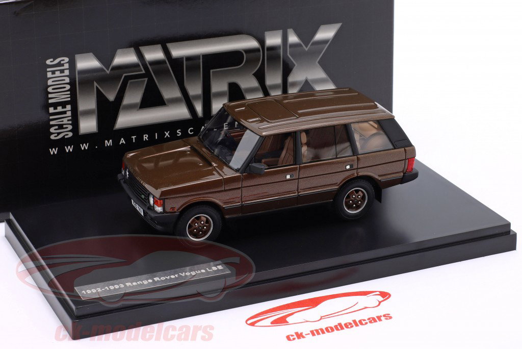 Range Rover Vogue LSE Année de construction 1992 brun métallique 1:43 Matrix