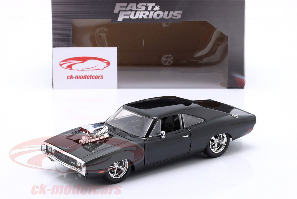 Dom's Dodge Charger R/T 1970 filmserie Fast & Furious sort 1:24 Jada Toys