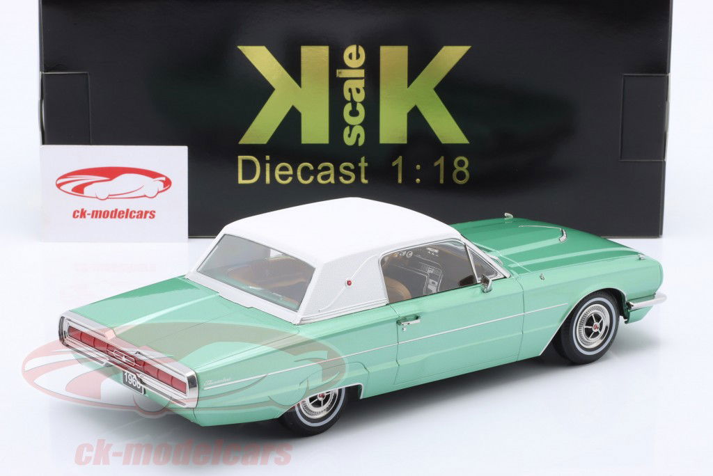 Ford Thunderbird Landau Coupe Byggeår 1966 grøn metallisk / hvid 1:18 KK-Scale