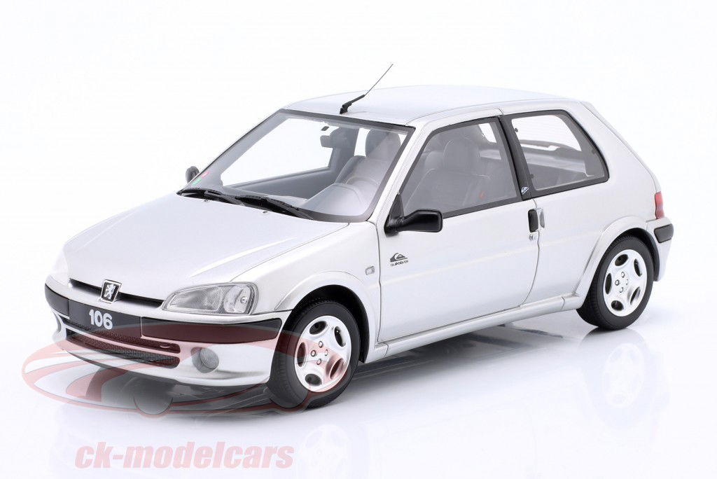 Peugeot 106 Quiksilver Année de construction 2000 gris quartz 1:18 OttOmobile