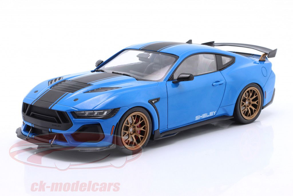 Ford Mustang Shelby Super Snake Bouwjaar 2024 blauw metalen 1:18 Solido