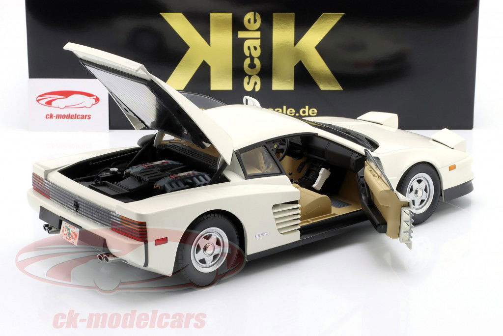 Ferrari Testarossa Monospeccio Amerikansk version Byggeår 1984 hvid 1:12 KK-Scale